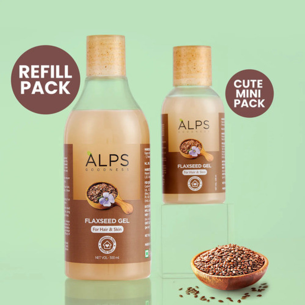 Alps Goodness Flaxeed Gel For Hair & Skin | Frizz-Control | Smoothening | Moisture Rich | Soft Long Hair-100 Ml