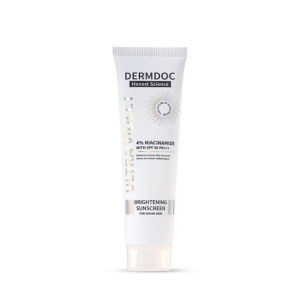 DERMDOC 4% Niacinamide Brightening Sunscreen with SPF 50 Sun Protection (30 gm) | Sunblock | Sunscreen for Oily Skin | PA +++ | UV Protection | Shine Free Formula