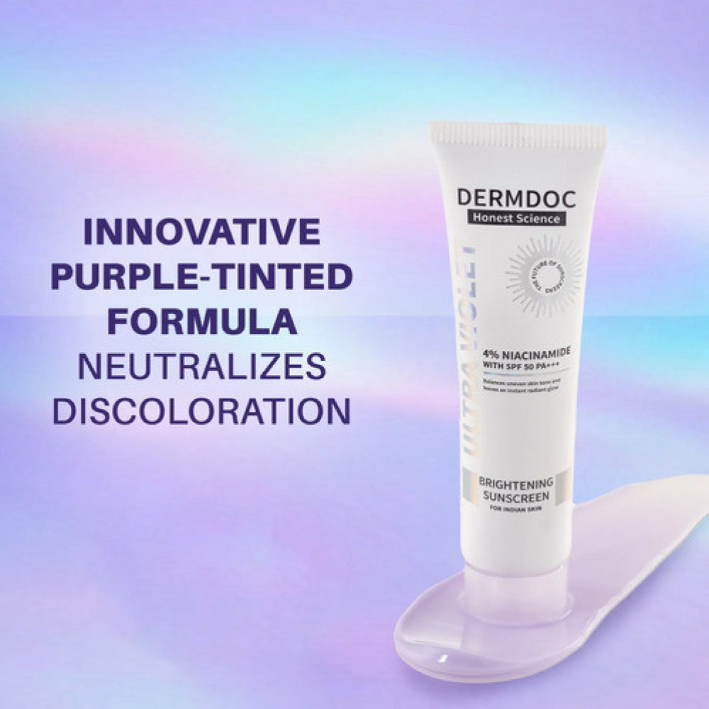 DERMDOC 4% Niacinamide Brightening Sunscreen with SPF 50 Sun Protection (30 gm) | Sunblock | Sunscreen for Oily Skin | PA +++ | UV Protection | Shine Free Formula