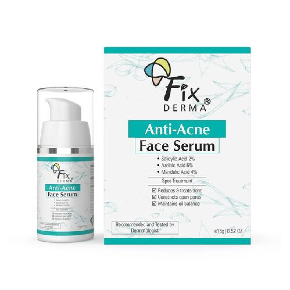 Fixderma 2% Salicylic Acid Serum for Anti Acne & Spot Treatment with 5% Azelaic Acid & 4% Mandelic Acid | Anti Acne Face Serum | Face Serum for Men & Women for Oily Skin - 30Gm