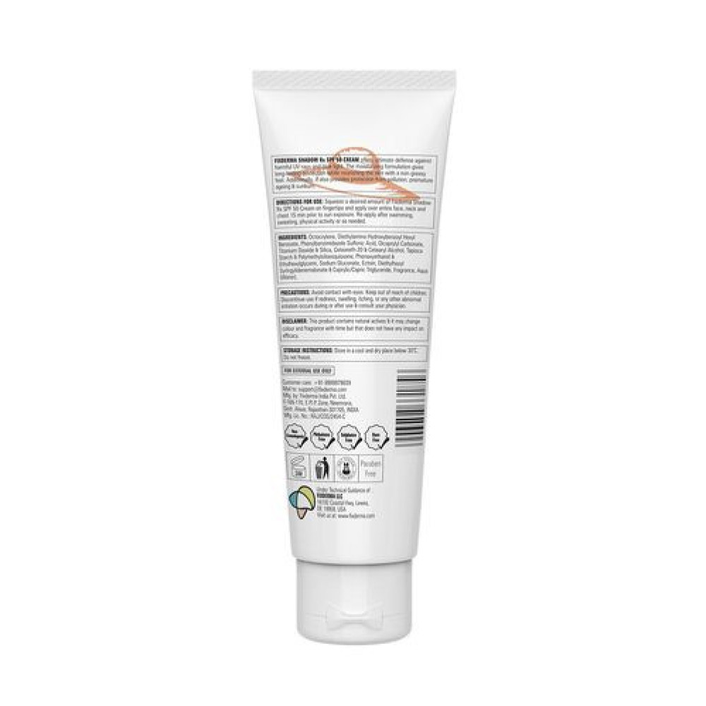 Fixderma Shadow RX Sunscreen SPF 70+ Cream | Sunscreen for Dry Skin | Sunblock SPF 50 | Hybrid Sunscreen with UVA & UVB Filters, Antioxidants, IR Protection and Blue Light Protection - 75gm