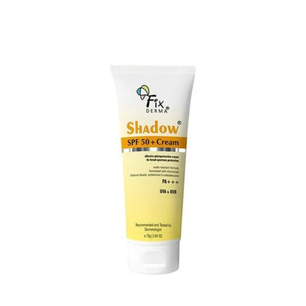 Fixderma Shadow Sunscreen SPF 50+ Cream PA+++ Dry Skin For Body & Face Broad Spectrum Sunscreen For UVA & UVB Protection Non Greasy & Water Resistant-75gm