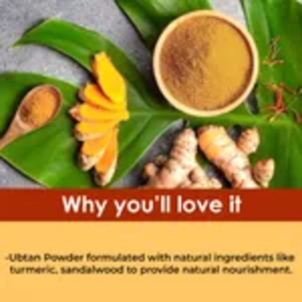 Good Vibes Ubtan 100% Pure Insta Glow Powder, 50 g | Detoxifying Cleansing Brightening Face Pack Powder For All Skin Types | With Turmeric, Saffron, Gram Flour | No Parabens
