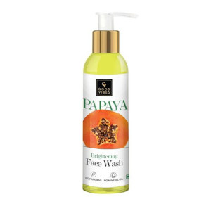 Good Vibes Papaya Brightening Face Wash 120 ml - Radiant Glowing Moisturizing Brightening Anti Ageing Pore Cleansing Formula for All Skin Types, Natural, No Parabens & Mineral Oil, No