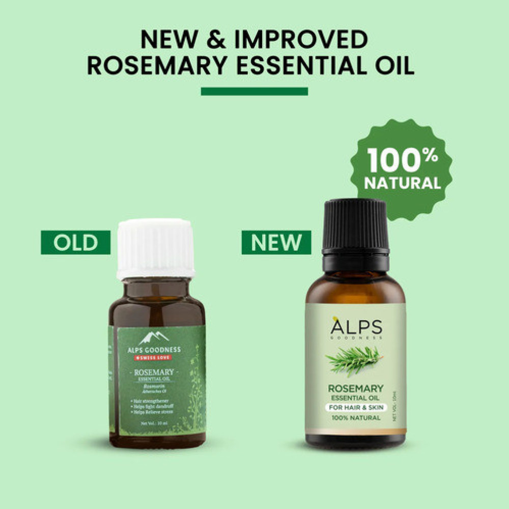 Alps Goodness Rosemary Essential Oil (10 ml), Stimulates Hair Growth & Helps in Skin Toning - For Hair & Skin - Cruelty Free
