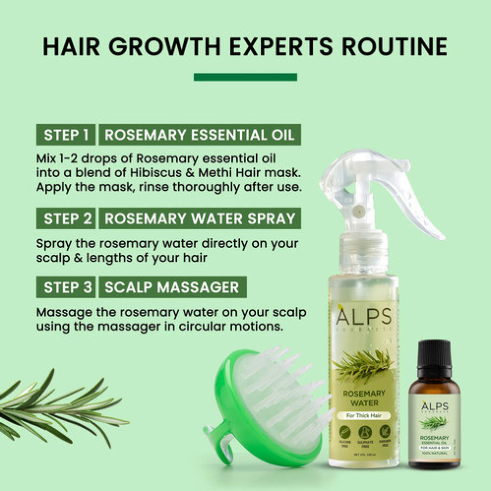 Alps Goodness Rosemary Essential Oil (10 ml), Stimulates Hair Growth & Helps in Skin Toning - For Hair & Skin - Cruelty Free