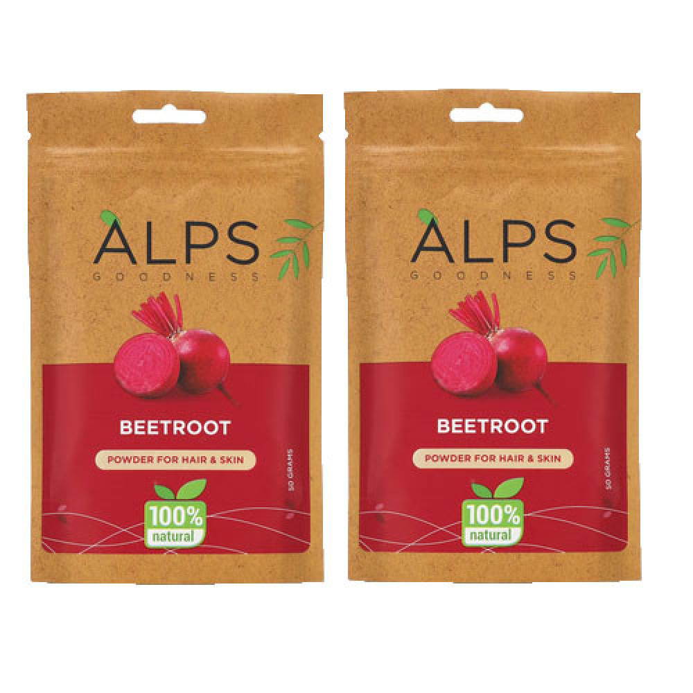 Alps Beetroot Powder For Skin & Hair, 50g 100% Natural Powder Face Mask For Skin Brightening Hair Mask For Nourishing Hair Follicles No Chemicals, No Preservatives-Pack Of-2