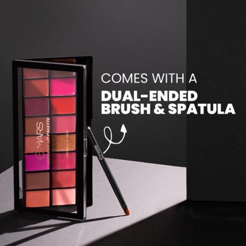 MARS Infinity Lip Palette | Demi Matte | 16 Colors to Infinte Lipstick Colors | Free Spatula cum Applicator (36.0 gm) (03-Multicolor)
