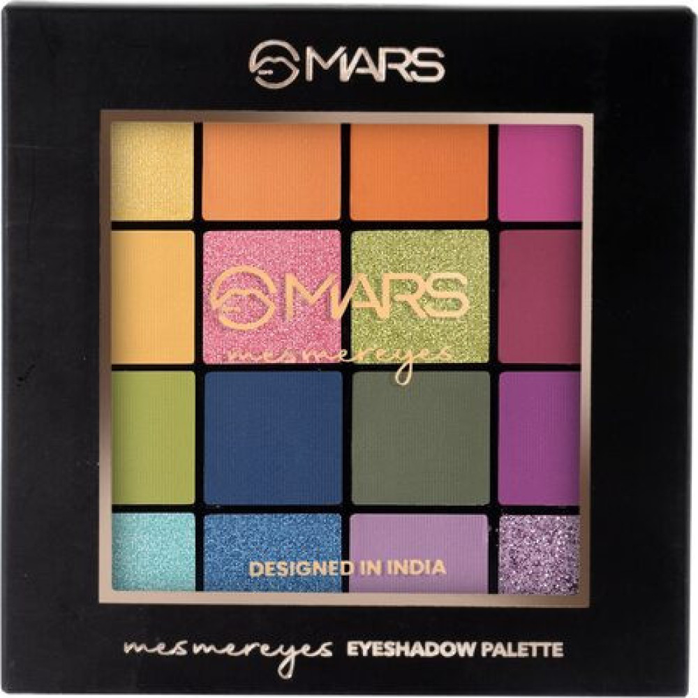 MARS Highly Pigmented Mesmereyes Smoky Eyes, 16-Color Eyeshadow Palette | Multicolor | Matte Finish | Shimmery Eye Shadow Palette | (20.8 G) (03-Multicolor)