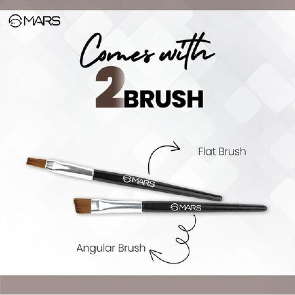 MARS 2-In-1 Hue Gel Matte Eyeliner | Waterproof & Smudgeproof Formula | Stay Upto 24 Hours | Comes With 2 Brush Set (6.0 Gm) (Black & Brown)